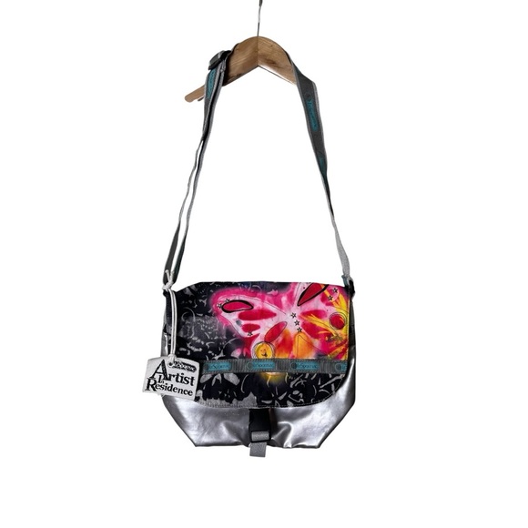 Lesportsac Handbags - NWT Lesportsac Artist In Residence Bag Shoulder Crossbody Bag Butterfly Sun Grey